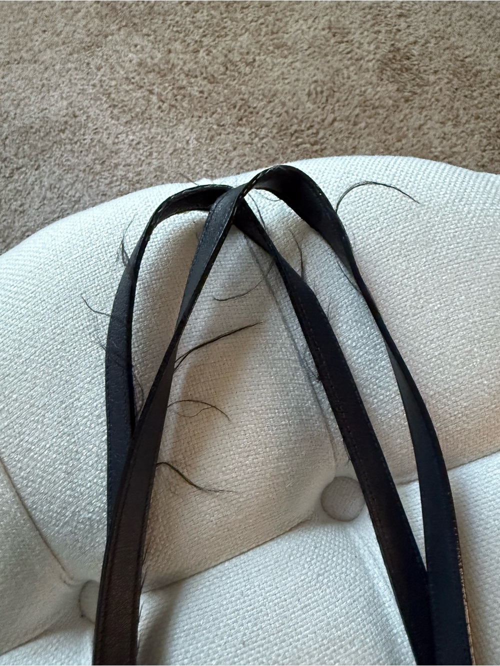 Yves Saint Laurent Navy Leather Shopping Tote with Gold YSL Tag & Inner Clutch - Picture 4 of 11